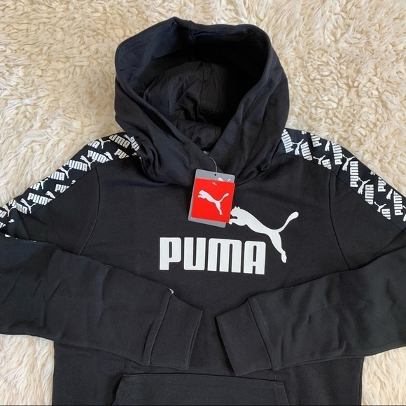 Puma Sweatshirt Puma Logo Amplified Terry Hoodie - Picture 7 of 15